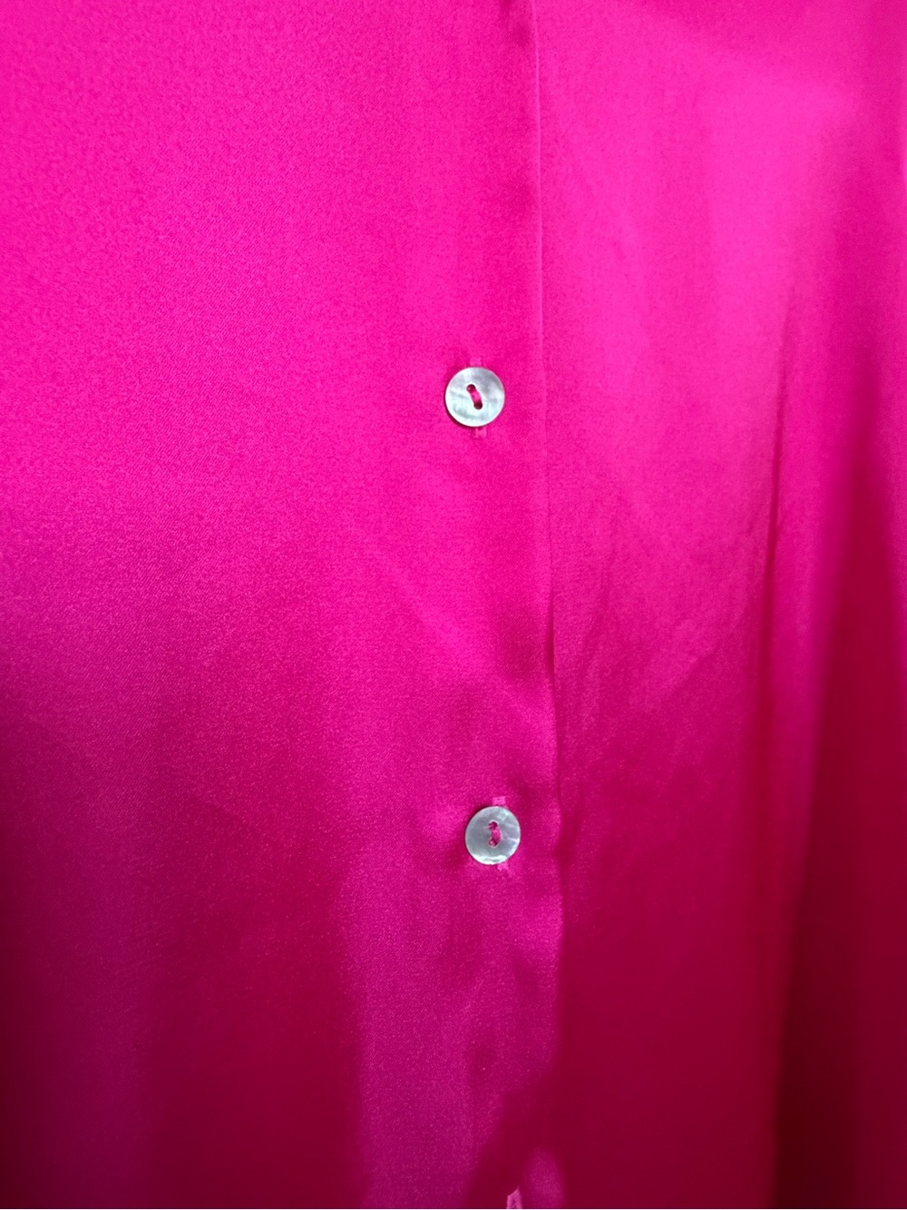 Zara Bright Pink Satin Button-Down Blouse - Picture 3 of 4